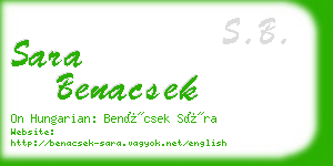 sara benacsek business card